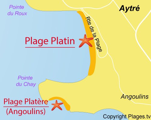 Carte de la plage de Platin à Aytré