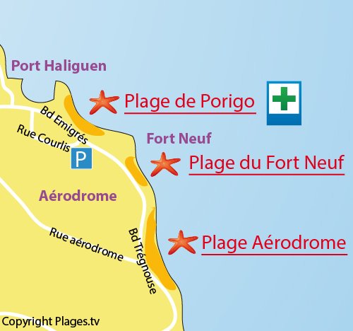 Map of Porigo Beach in Quiberon