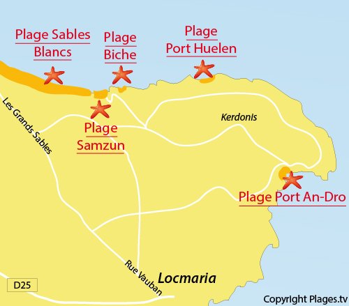 Map of Port An-Dro Beach - Belle Ile en Mer