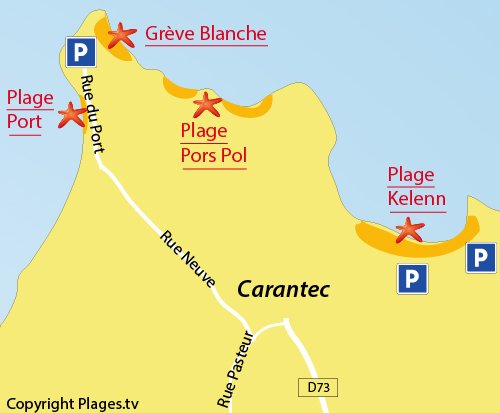 Carte de la plage du Port de Carantec