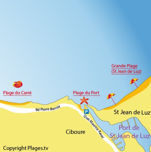 Plan de la plage du Port à Ciboure