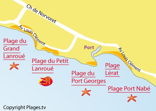 Plan de la plage de Port Georges à Piriac