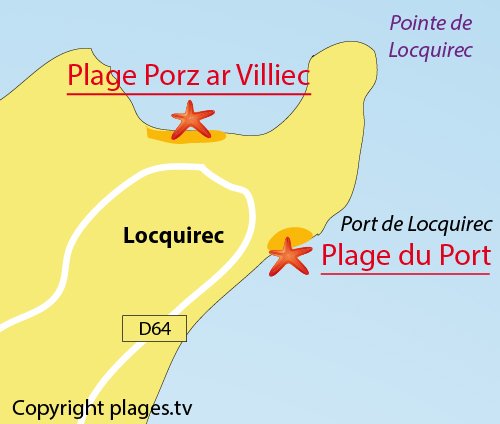 Plan de la plage du Port de Locquirec