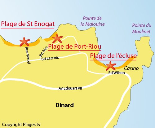 Plan de la crique de Port Riou à Dinard