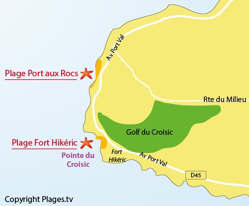 Map of Port aux Rocs Beach - Le Croisic