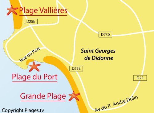 Carte de la plage du Port de St Georges de Didonne