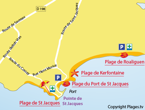 Plan de la plage du Port de St Jacques à Sarzeau