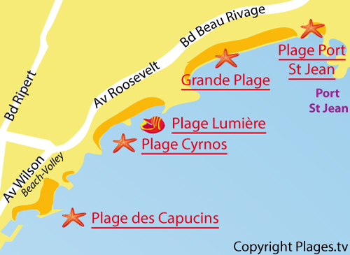 Map of the Saint Jean Harbor Beach in La Ciotat