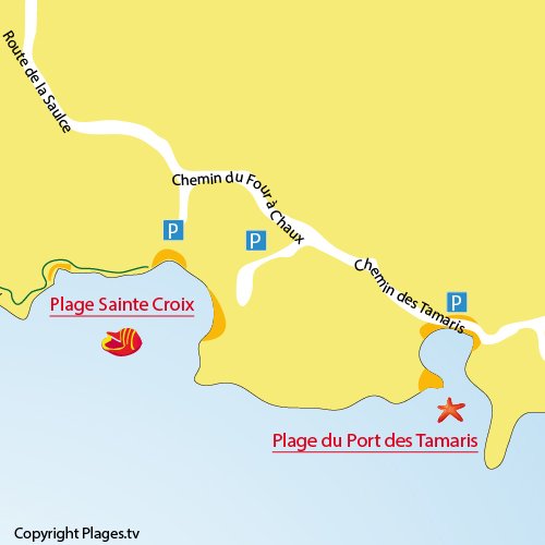 Plan de la plage du Port des Tamaris à La Couronne