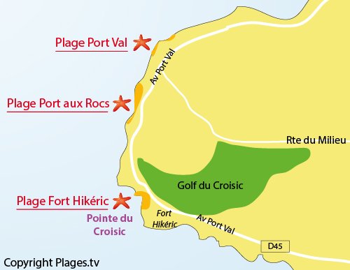 Plan de la plage de Port Val au Croisic