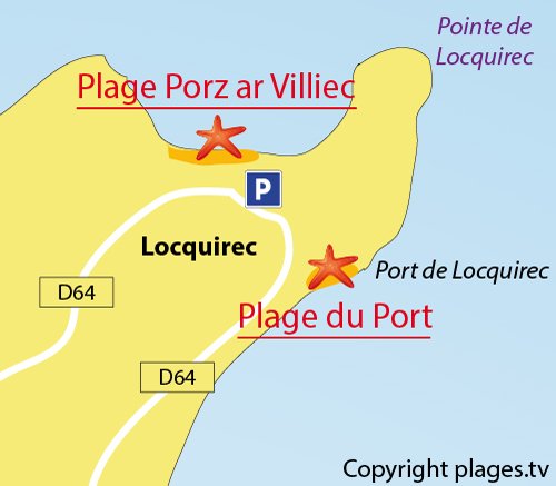 Carte de la plage de Porz ar Villiec