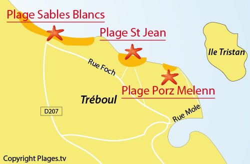 Mappa della Cala di Porz Melenn a Tréboul