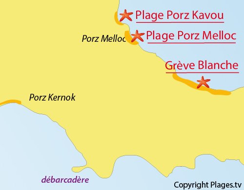 Carte de la plage de Porz Melloc à Batz