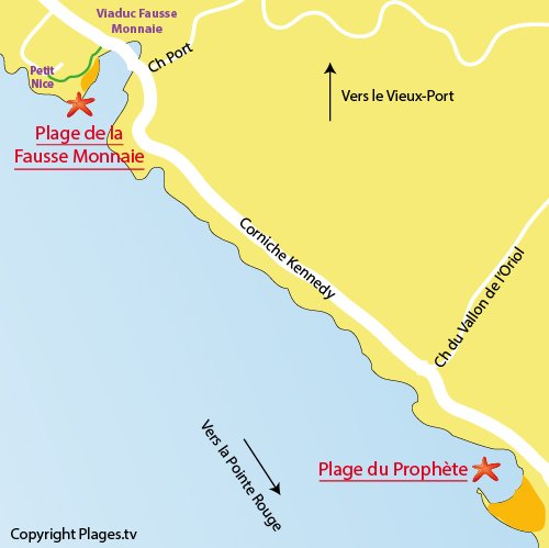 Map of Prophète beach in Marseille