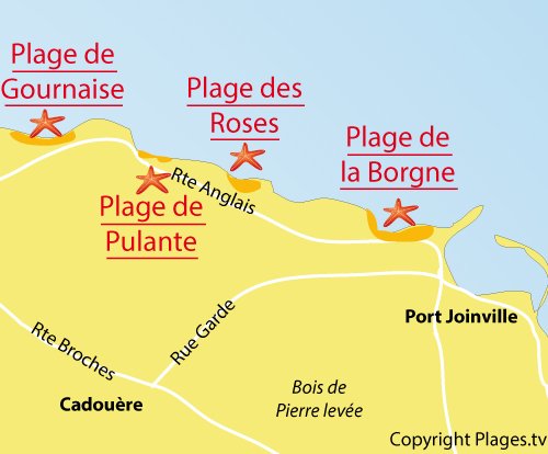 Map of Pulante Beach - Ile d'Yeu