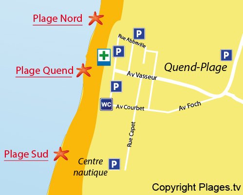 Map of Quend Beach in France