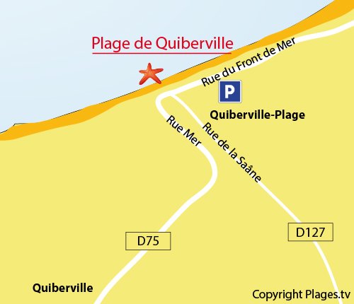 Carte de la plage centrale de Quiberville