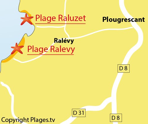 Carte d'accès à la Grève de Raluzet