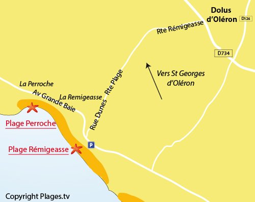 Plan de la plage de Rémigeasse à Oléron