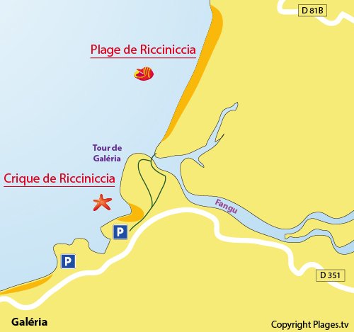 Carte de la plage de Ricciniccia en Corse (Galéria)