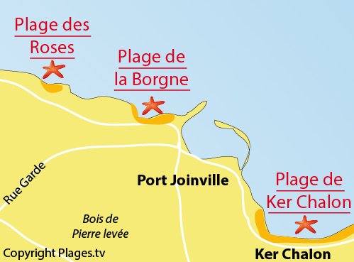 Carte de la plage des Roses - Ile d'Yeu