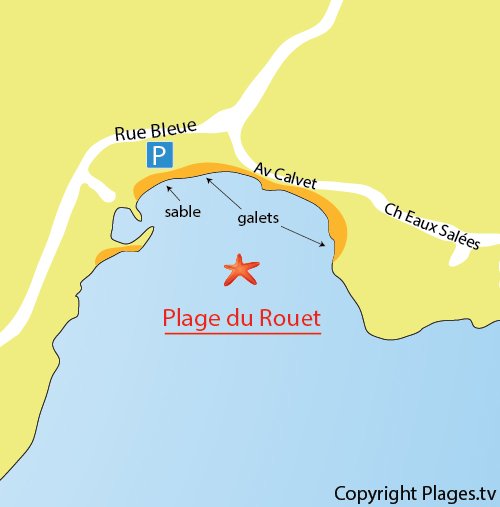 Map of Rouet beach in Carry le Rouet