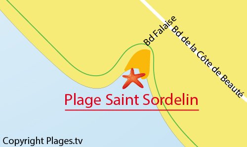 Map of Saint Sordelin Beach in Vaux sur Mer