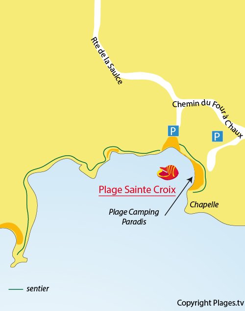 Map of Sainte Croix Beach - La Couronne