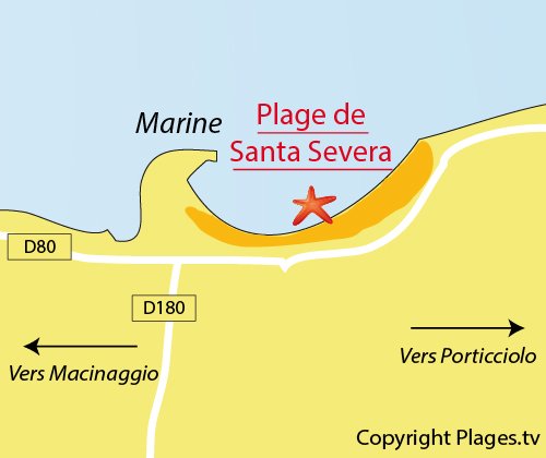 Mappa della Spiaggia di Santa Severa - Corsica