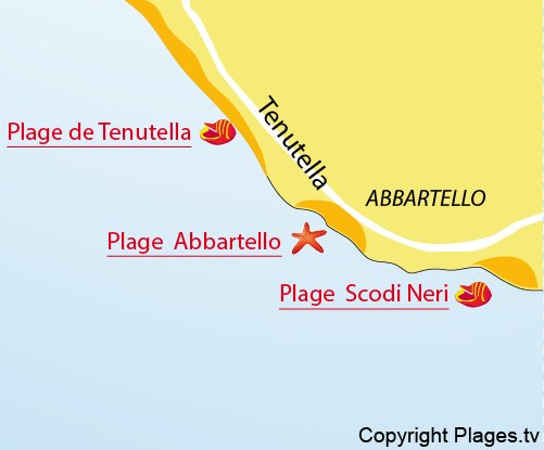 Mappa della Spiaggia Scodi Neri in Corsica