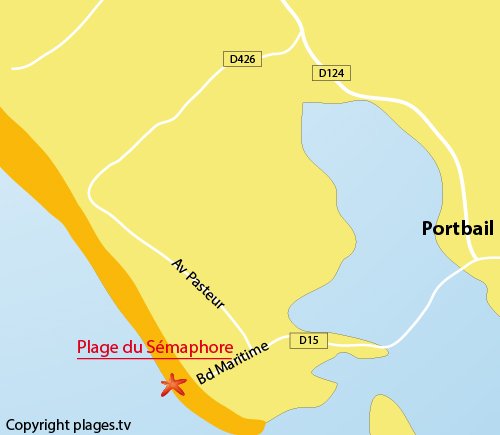 Carte de la plage du Sémaphore de Portbail