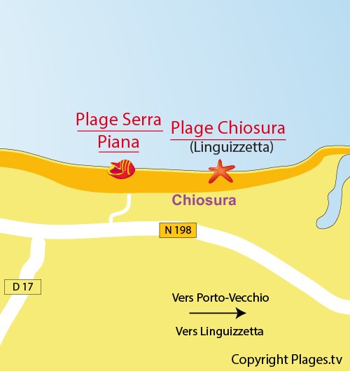 Plan de la plage de Serra Piana à Canale di Verde