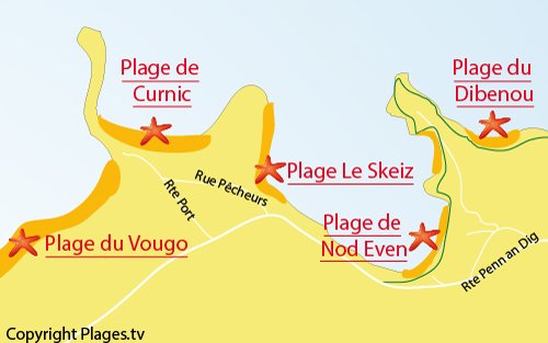 Carte de la plage de Skeiz à Guissény