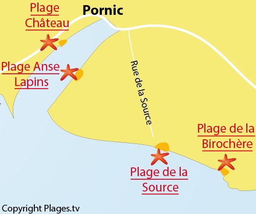 Mappa della Spiaggia della Source a Pornic