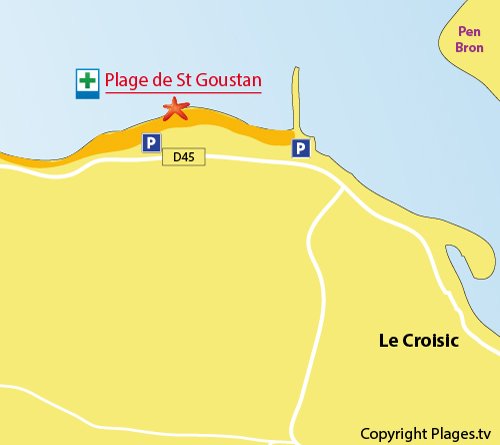 Map of Saint Goustan Beach  - Le Croisic