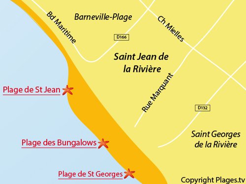 Carte de la plage de Saint Jean de la Rivière