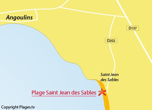 Carte de la plage de St Jean des Sables à Angoulins