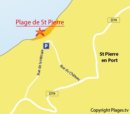 Map of St Pierre en Port Beach