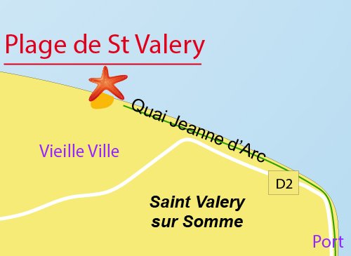 Carte de la plage de St Valery sur Somme