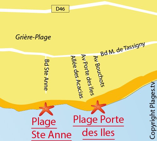 Map of Sainte Anne Beach in La Tranche sur Mer