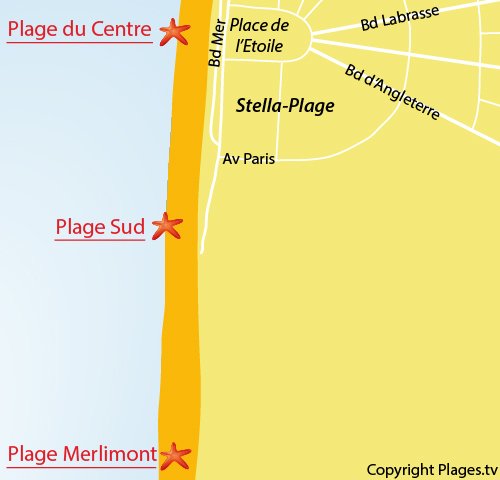 Carte de la plage sud de Stella