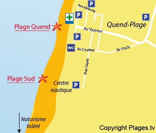 Map of South Beach in Quend