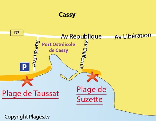 Plan de la plage Suzette à Lanton