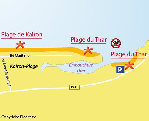 Map of Thar Beach in Saint Pair sur Mer