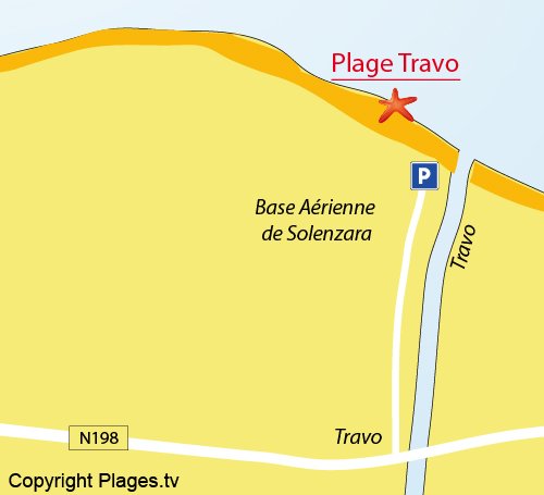 Plan de la plage de Travo en Corse