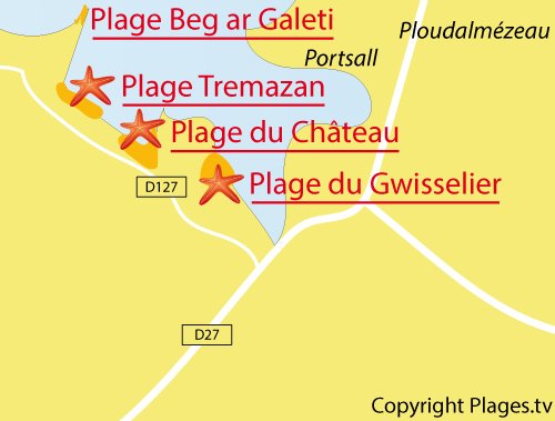 Carte de la plage de Tremazan à Landunvez