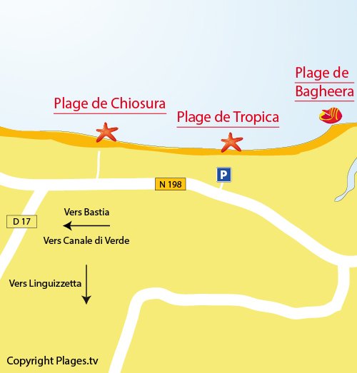 Map of Tropica Beach in Linguizzetta 