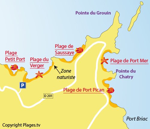 Plan de la plage du Verger à Cancale