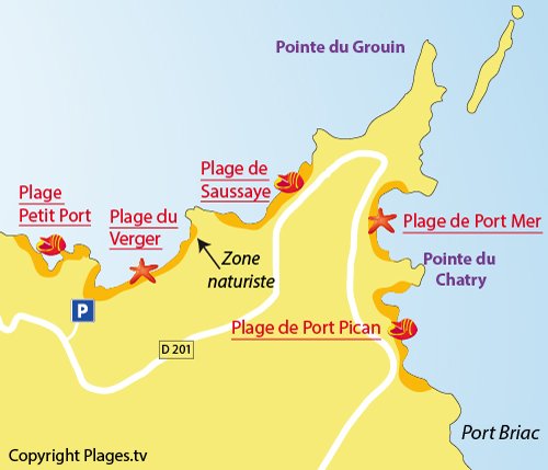 Plan de la plage du Verger à Cancale