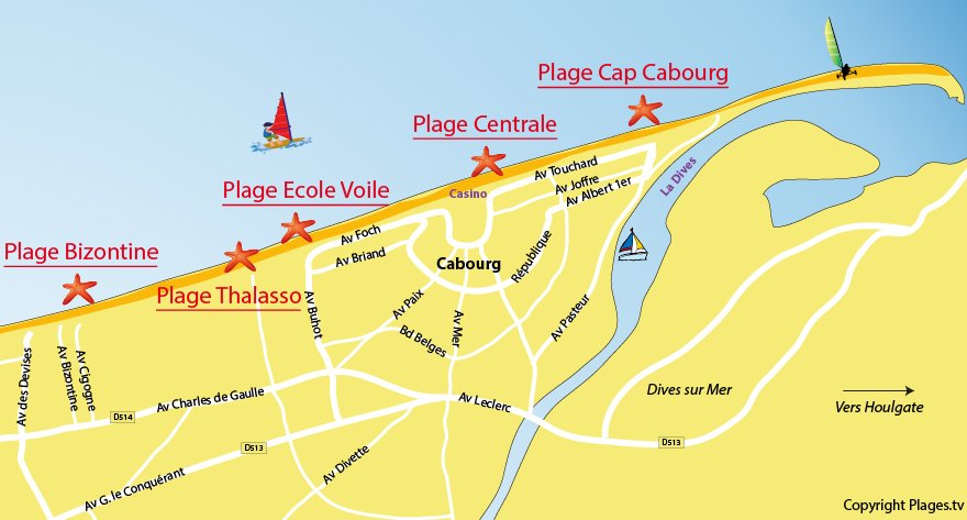 Plan de la plage de Cabourg